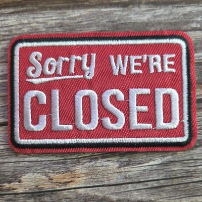 Retro Food Service We Are Closed Rockabilly Punk Iron On Patch