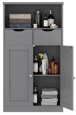 Bathroom Storage Cabinet Floor Storage Cabinet with 2 Drawers 2 Doors