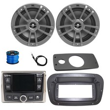 Infinity Marine Radio, ANT, 2x 6.5" 180W Gray Speakers w/Wire,Adapter, Spa Bezel