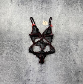 Agent Provocateur Jaccinta Bodysuit Black/Red Women Size 2