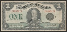 1923 CANADA 1 DOLLAR NOTE