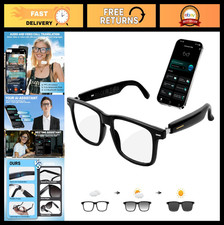 Smart Glasses with AI Translation, Photochromic Lens, Bluetooth, Music & Calls