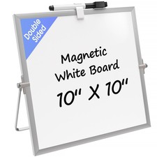 MaxGear Small White Board with Stand, 10" x 10"W x 10"H,