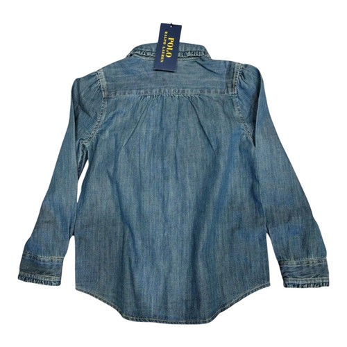 NWT Girl's Polo Ralph Lauren Denim Look Shirt Blue Size 5 - Picture 3 of 4