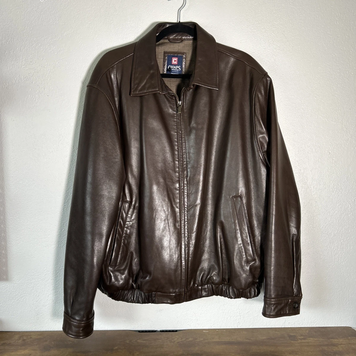 Chaps Black Leather Outer Shell Coats, Jackets & Vests for Men for