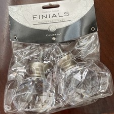 Bed Bath Beyond Cambria Finials Curtain Rods Polished Nickel Crystal