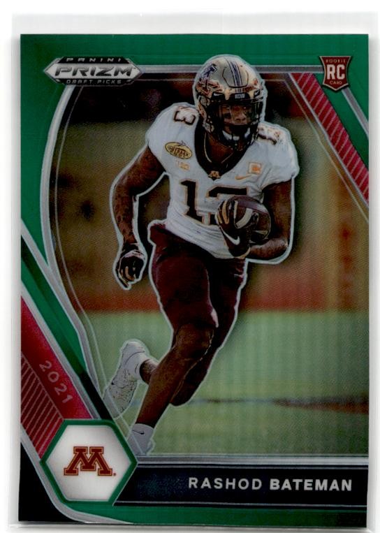 2021 Panini Prizm Draft Picks #116 Rashod Bateman Green Minnesota Golden Gophers