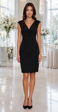 Tory Burch Black Patrice Wool Twist Front Cocktail Dress Size 0. Excellent .