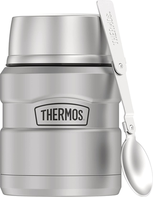 THERMOS Stainless King Vacuum-Insulated Food Jar with Spoon, 16