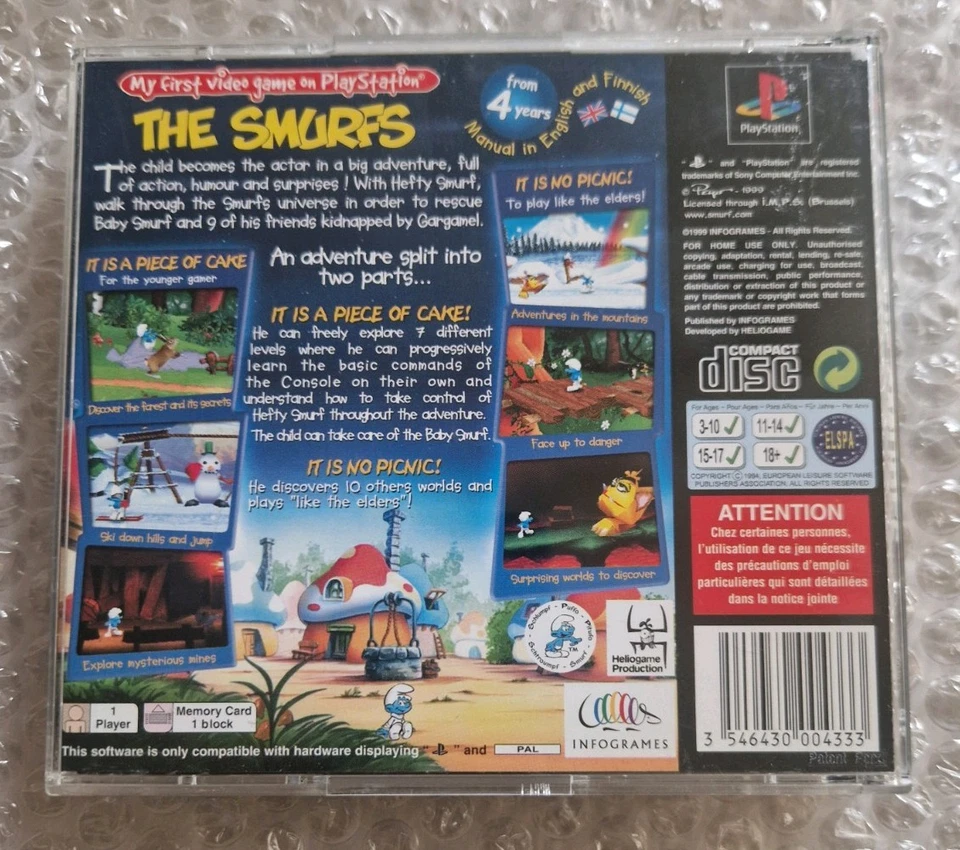 The Smurfs - PS1 PAL Complete VGC - Image 2 of 4