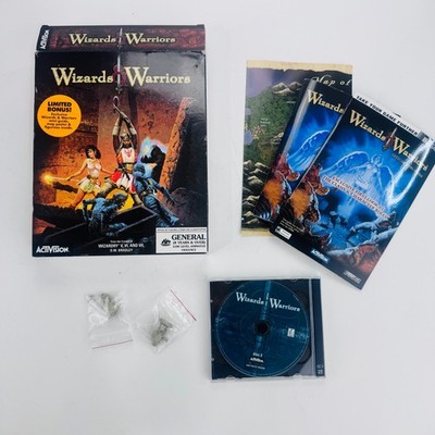 Wizards and Warriors - Big Box PC Activision, 2000 CIB w/ Figurines, Map, Guide