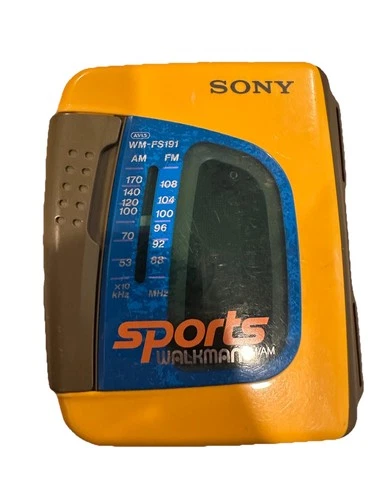 VTG Sony Sports Walkman AM/FM Radio Cassette Player WM-FS191 Yellow Working