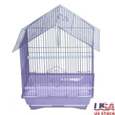 Bird Cage Sliding Door W/ Perches Swing Feeding Cups  Easy Clean Tray Purple