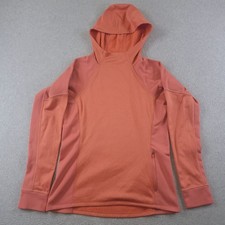 The North Face Top Womens Medium FlashDry Hoodie Thumbholes Orange Athletic