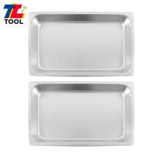 2-Piece Stainless Steel Steam Pan Set, 2.5" Deep, Anti-Jamming Feature