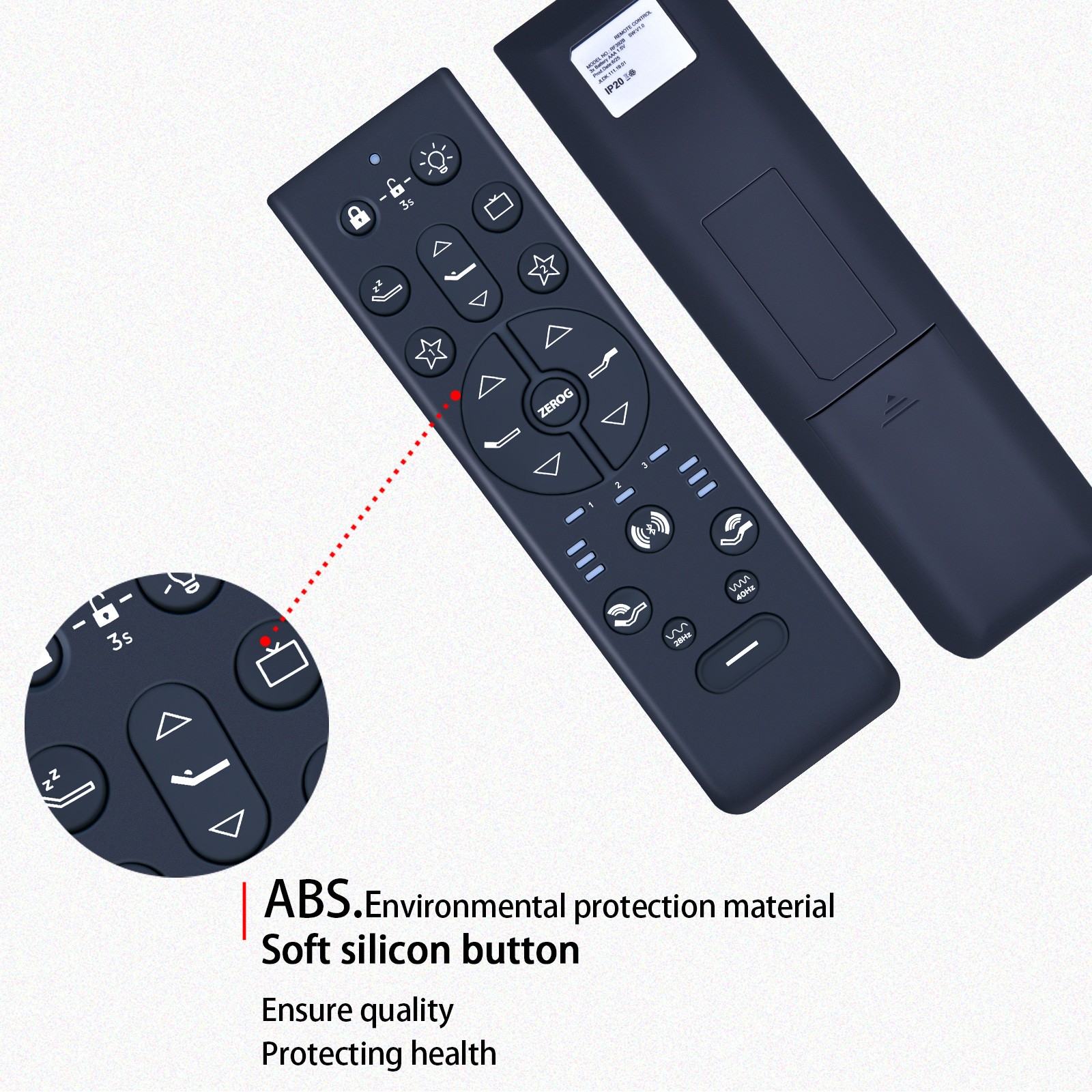 For Tempur-Pedic ERGO PROSMART Bed Remote Control Keeson RF396E JLDK.111.19.01