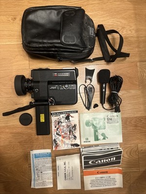 Canon 514 XL-S Super 8 Movie Camera + Mic + Case + Manual – NOT
