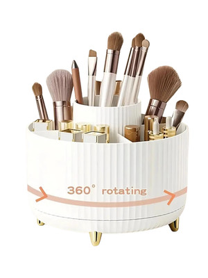 360° drehbarer Make-up Organizer - 1 Stück Kunststoff Kosmetik Aufbewahrung mit 5 Fächern