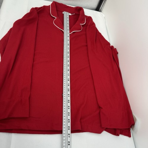 NWT Natori 2 Pc Pajama Set Women's XL Red Long Sleeve Sleepwear Preppy Jersey - Picture 10 of 19