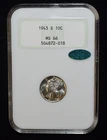 1943-S NGC MS66 CAC 10c Mercury Dime Fatty Holder Toned