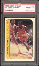 1986-87 Fleer - Stickers Michael Jordan #8 (RC) Rookie Card PSA 9. rookie card picture