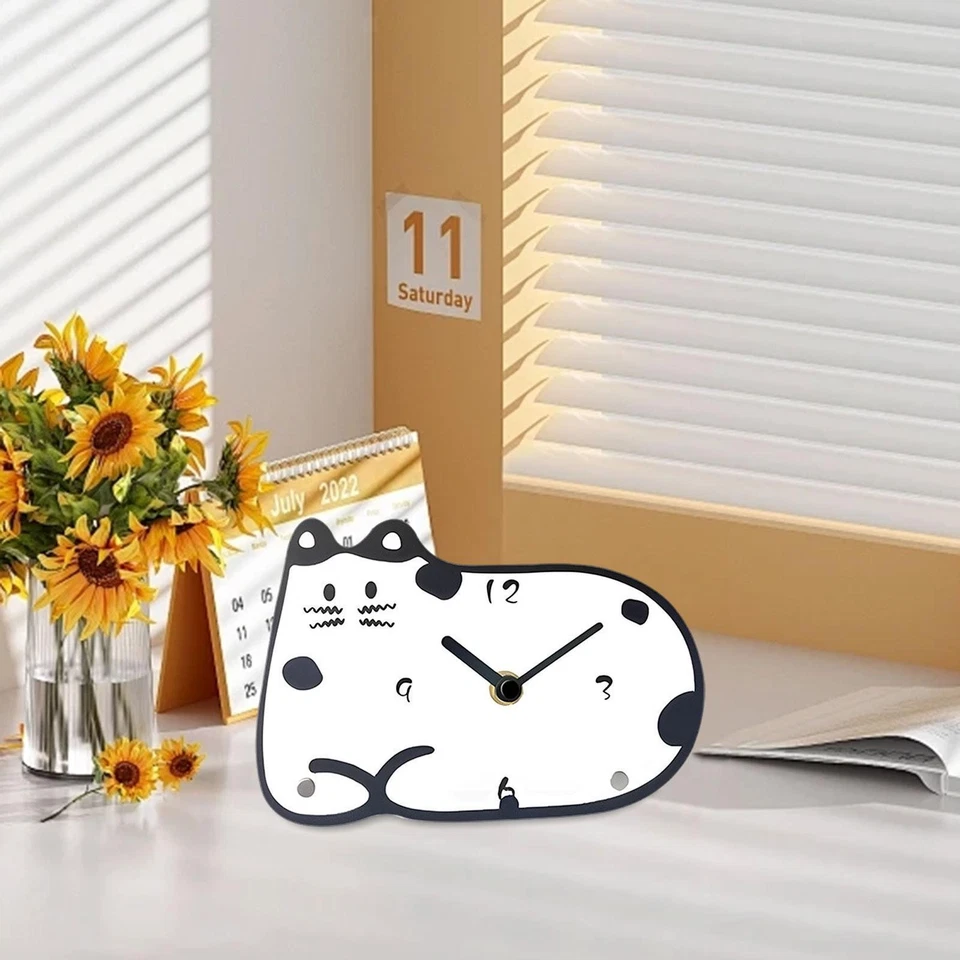 Cat Desk Clock Table Clock Modern Time Clock Ornament Creative Design Quiet - Image 4 of 4