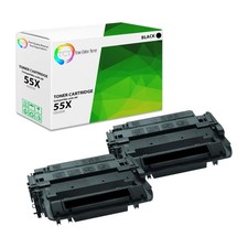 TCT 2 Black CE255X 55X High Yield Toner Cartridges For HP LaserJet P3015 P3016