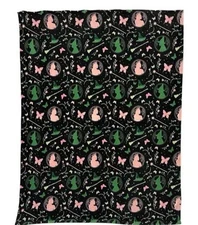 WICKED Witches Silhouette New Plush Throw  Elphaba Glinda 46 X 60 INCHES
