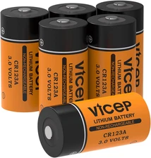 6-Pack CR123A 3V Lithium Battery 1700Mah High Capacity 123 Battery CR17345 For, 