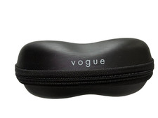 VOGUE Authenticated Semi Hard Eyeglasses Case with zip with Cleaning Cloth