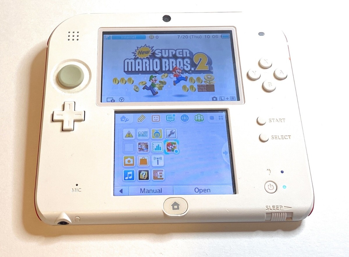 Nintendo 2DS Edition Mario Bros. 2 White & Red Handheld System 4GB
