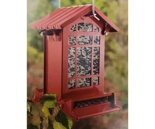Heritage Farms Chateau Squirrel Resistant Weight Sensitive Red Bird Feeder 24608