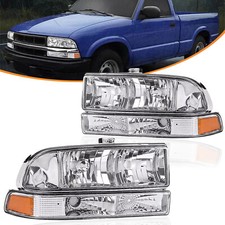 Fit For 1998-2004 Chevy Blazer S10 Chromeamber Corner Headlight Bumper Lamps