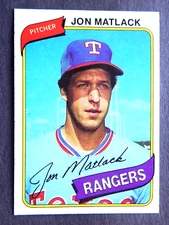 Jon Matlack #592 Topps 1980 Baseball Card (Texas Rangers) *E