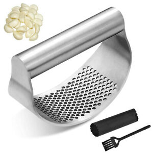 Stainless Steel Manual Garlic Press Crusher Squeezer Masher Kitchen-Tool 