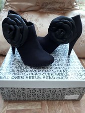 NEW DUNE Head Over Heels Black Suede Corsage Shoe Boots UK Size 3 