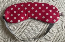 Victoria  s Secret O/S Red  White Polka Dot Gray Jersey Lined Sleep Mask