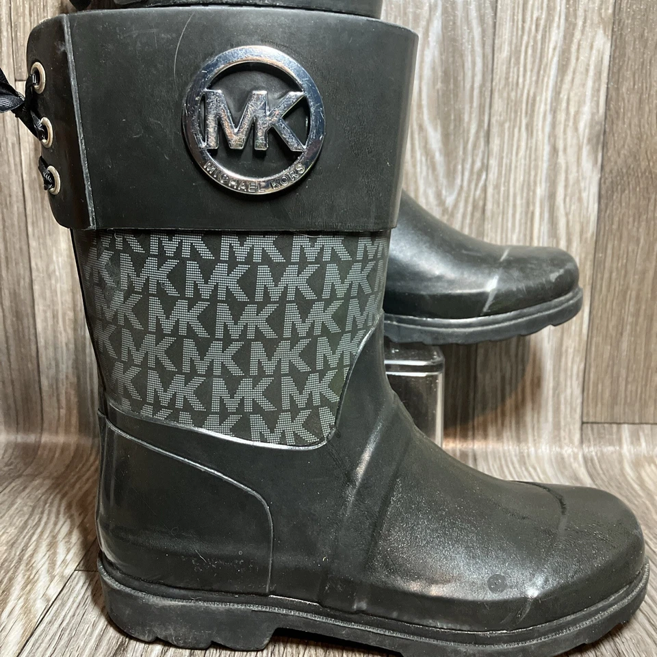 Botas negras de lluvia Michael Kors Sofia-T talla 1 niñas JXL-09,H-Q Foto 2 de 4