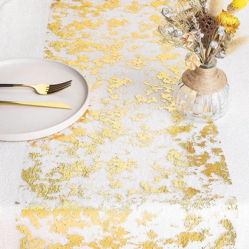 Glitter Foil Metallic Thin Mesh Table Runner Roll Wedding Banquet Party Decor - Picture 23 of 54