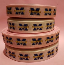 70 Yards University of Michigan Wolverines 7/8" Grosgrain Polyester Ribbon