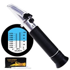 Salinity Refractometer Dual Scale 0-100ppt ATC Tester Water Seawater Aquarium