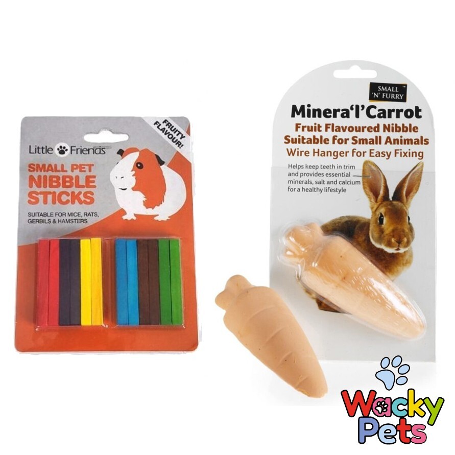 Classic Nibble Sticks AND Minera 'l' Carrot Rabbit Mineral Lick