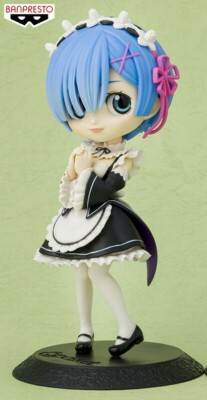 Re:Zero Q Posket Maid Rem Figure Original Color Version A (Black) Banpresto 
