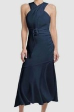 550 Sachin Babi Women's Blue Naomi Asymmetric Halter Crepe Dress Size 2