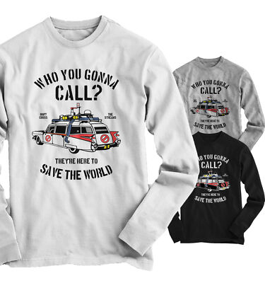 Men's Long Sleeve T-Shirt Ecto-1 Who You're Gonna Call? Ghostbuster GC23720LS