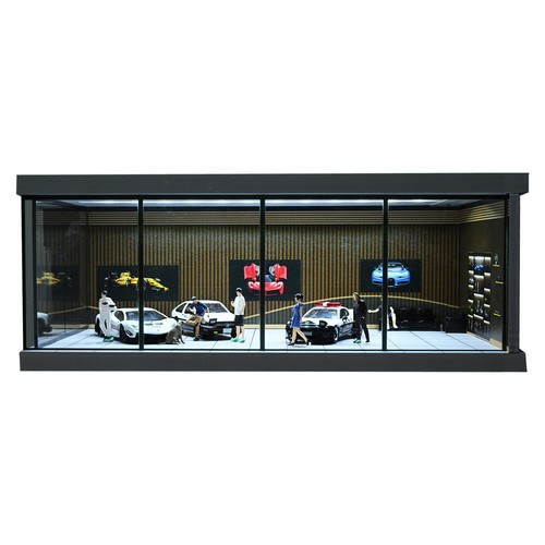 Diorama 1:64 City Car Showroom Model LED Lighting Car Garage Scene Model Display - Picture 36 of 70