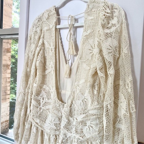 NWT Free People Jen’s Pirate Booty Sz Large Lapis Mini Crochet Lace Dress - Picture 13 of 16