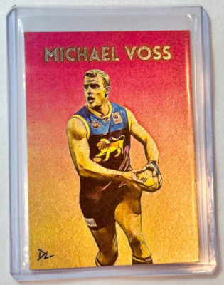 Michael Voss Platinum Plated Artist Signed ''Brisbane Lions AFL'' Trading Card 1/1