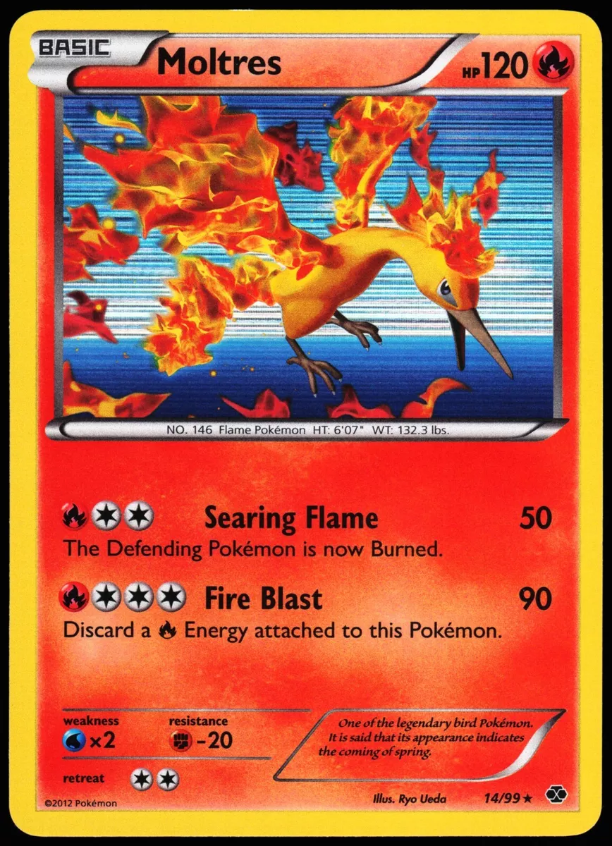 Moltres Holo Rare - Next Destinies 14/99 - Black & White Pokemon Card