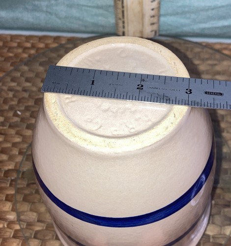 RRP Co Roseville Blue Stripe Creme Ware Pottery 6" Kitchen Crock - Picture 10 of 10